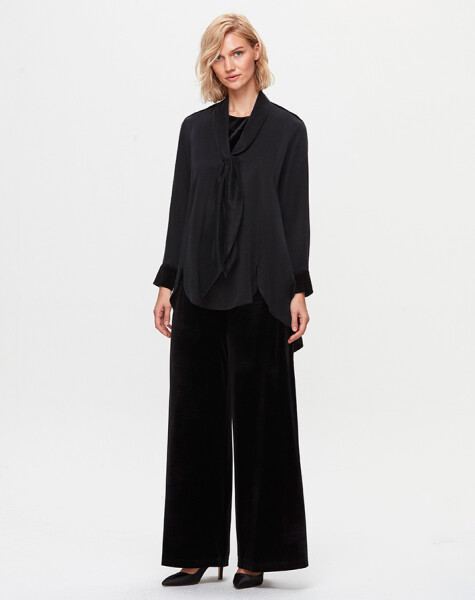 T25K-7005 Wide Leg Velvet Trousers - 2