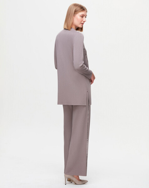 T25K-7006 Yanları Şerit Taşlı Bol Paça Pantolon SCURE-MİNK - MISS DALIDA (1)