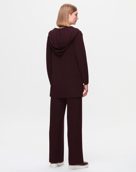 T25K-7007 Selanik Örgü Bol Paça Pantolon TROTA-OUBERGİNE - 3