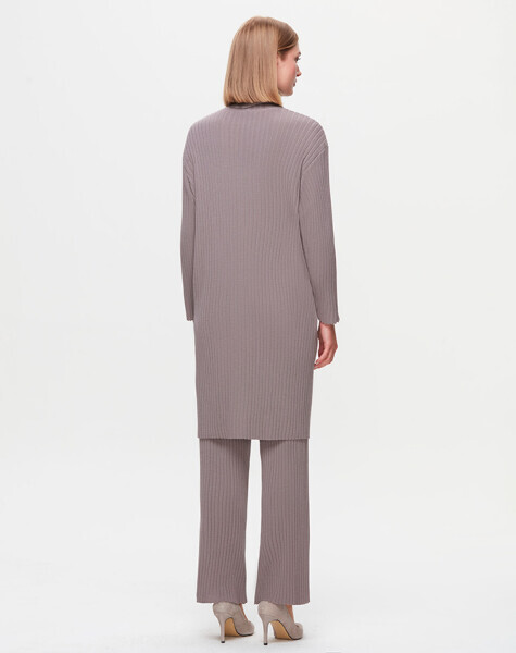 T25K-7008 Kalın Fitilli Bol Paça Triko Pantolon SCURE-MİNK - 2