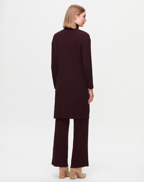 T25K-7008 Kalın Fitilli Bol Paça Triko Pantolon TROTA-OUBERGİNE - MISS DALIDA (1)