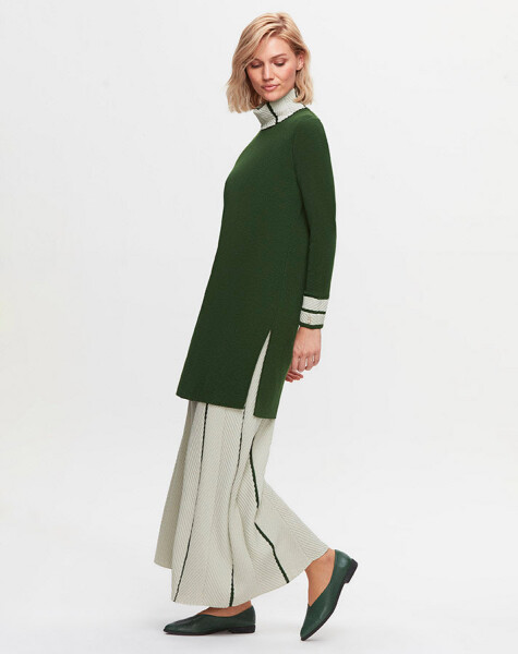 T25K-7012 Wide Leg Knitwear Trousers with Knitting Technique - 4