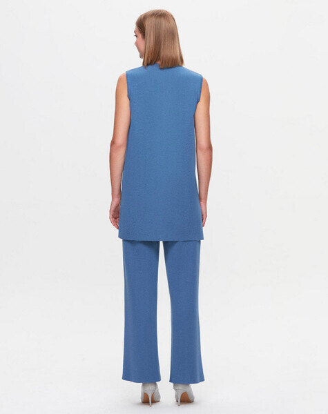 T25K-7014 Önü İspanyolon Kesim Bol Paça Pantolon FEDE-ECRU - 9