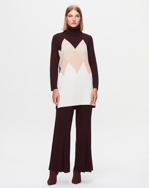 T25K-7014 Önü İspanyolon Kesim Bol Paça Pantolon FEDE-ECRU - 15