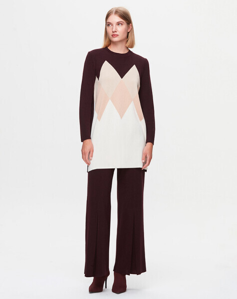 T25K-7014 Önü İspanyolon Kesim Bol Paça Pantolon FEDE-ECRU - 18