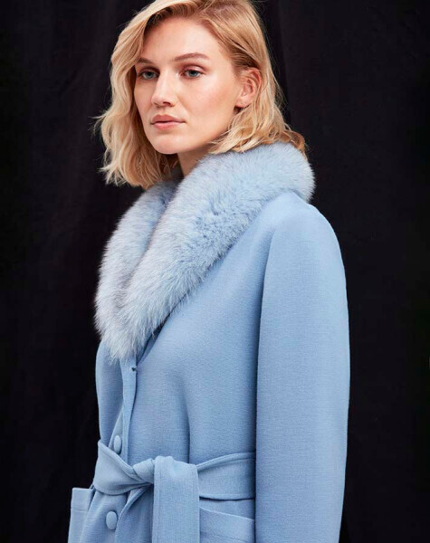 T25K-8000 İki Cepli Beli Kuşaklı Manto PB13E-BLUE - MISS DALIDA (1)