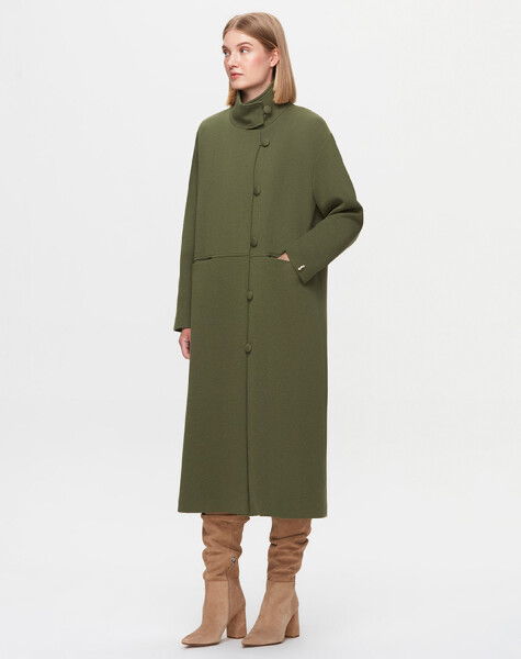 T25K-8002 Buttoned Long Coat - 6