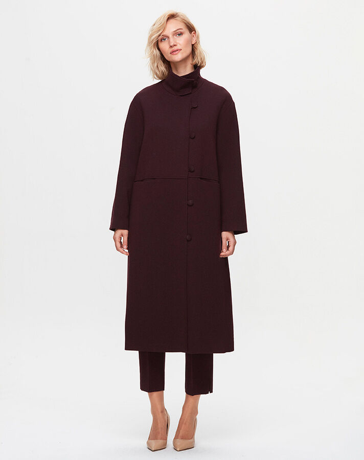 T25K-8002 Buttoned Long Coat - 1