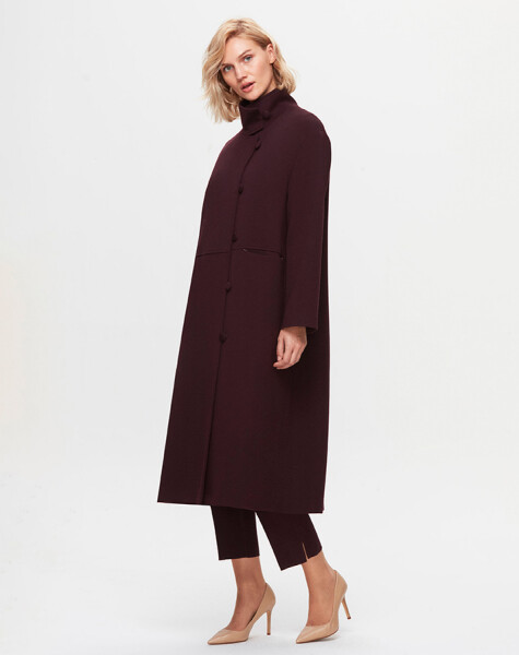 T25K-8002 Buttoned Long Coat - 2