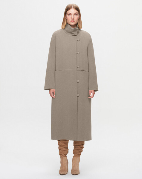 T25K-8002 Buttoned Long Coat - 8