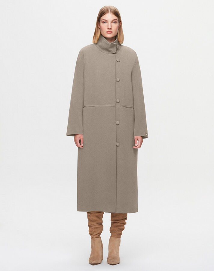 T25K-8002 Buttoned Long Coat - 8