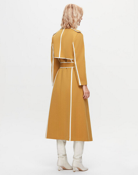 T25K-8004 Çelik Örgü Triko Trençkot DOTE-MUSTARD - 3
