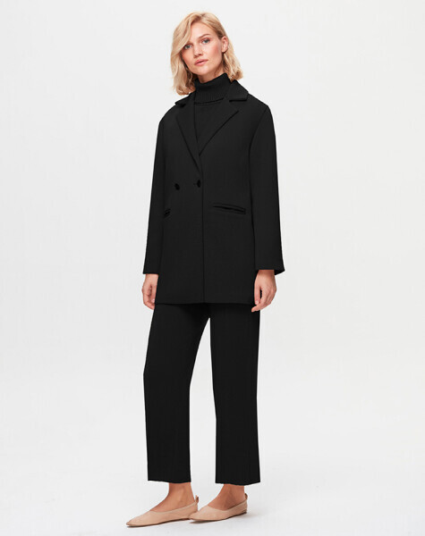 T25K-8009 Çelik Örgü Blazer Ceket BLACK - MISS DALIDA