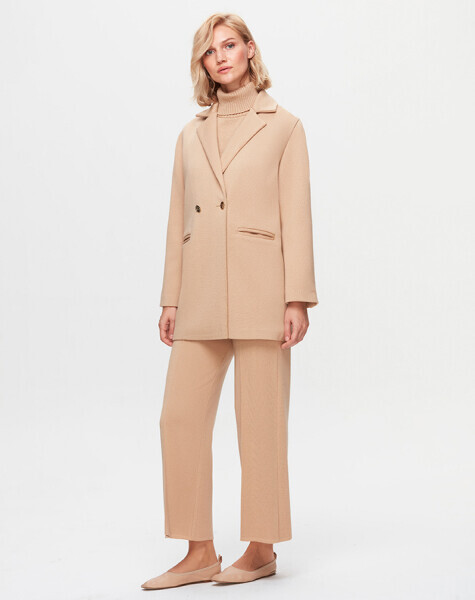 T25K-8009 Çelik Örgü Blazer Ceket DIDO-BEİGE 