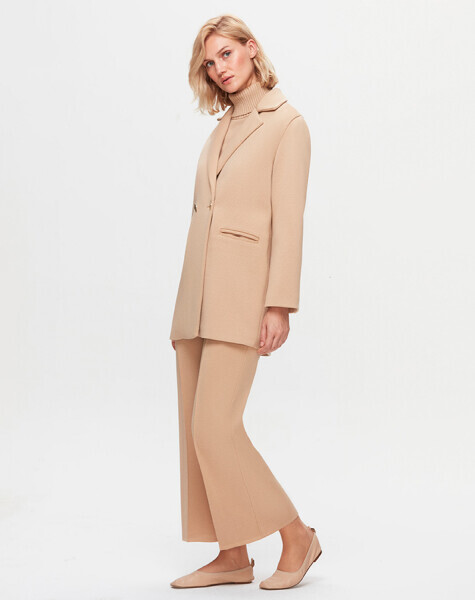 T25K-8009 Çelik Örgü Blazer Ceket DIDO-BEİGE - MISS DALIDA (1)