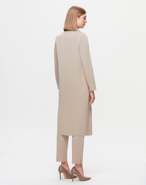 T25K-8010 Önü Deri Fermuarlı Ceket 8YR71-STONE - 2