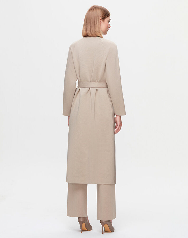 T25K-8011 Long Jacket with Leather Belt on the Front - 6