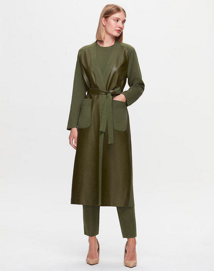 T25K-8011 Long Jacket with Leather Belt on the Front - 9
