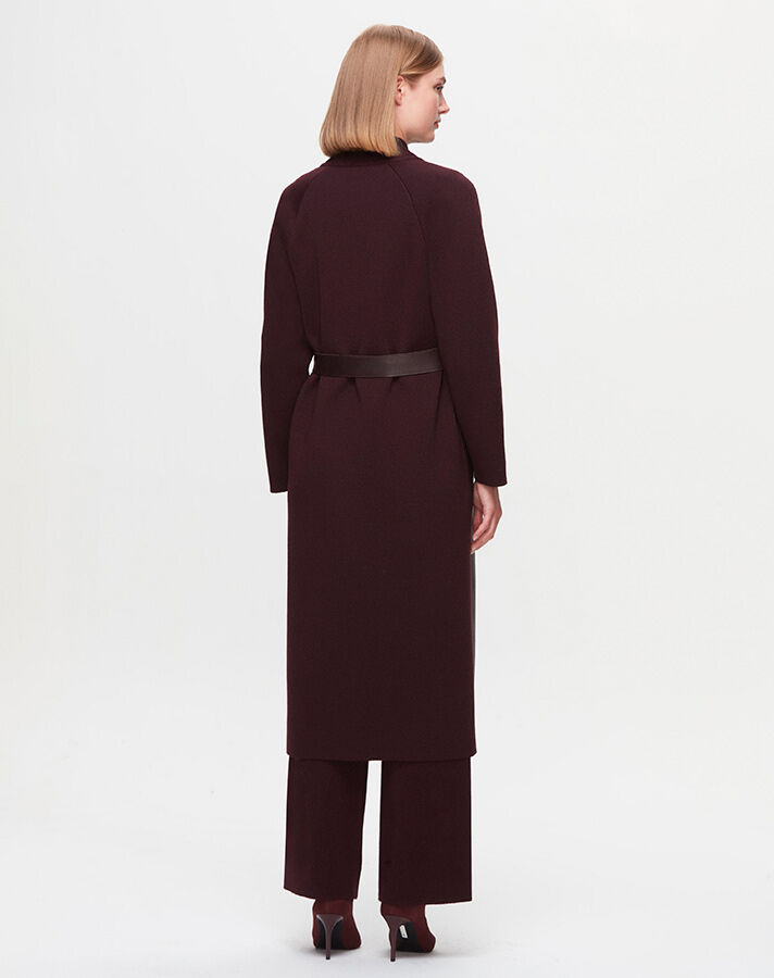 T25K-8011 Long Jacket with Leather Belt on the Front - 14