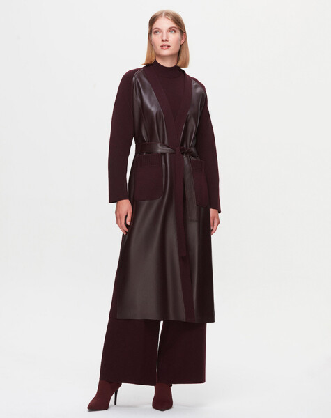 T25K-8011 Long Jacket with Leather Belt on the Front - 10