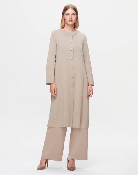 T25K-8012 Çelik örgü Düğmeli Ceket 8YR71-STONE - 2