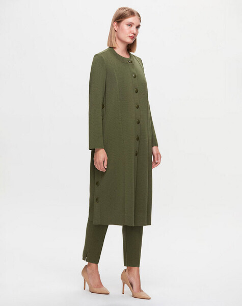 T25K-8012 Çelik örgü Düğmeli Ceket FARAD-GREEN 