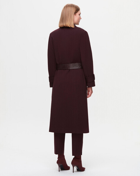 Deri Detaylı Triko Siyah Ceket - 2