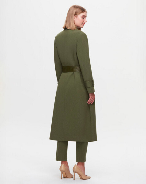 T25K-8013 Deri Detaylı Triko Ceket FARAD-GREEN - 3