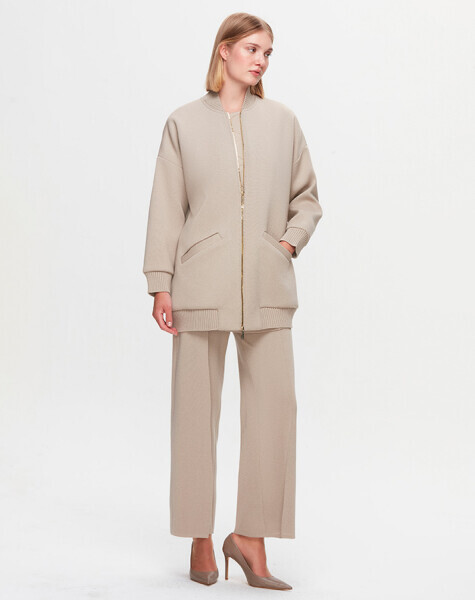 T25K-8014 Bomber Triko Ceket 8YR71-STONE - 1