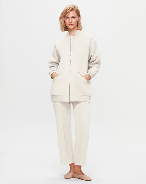 T25K-8014 Bomber Triko Ceket FEDE-ECRU - 1