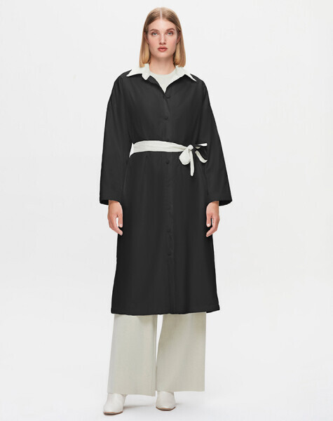 T25K-8019 Triko Astarlı Rüzgarlık BLACK - 1