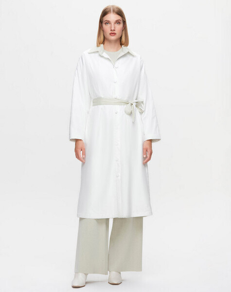 T25K-8019 Triko Astarlı Rüzgarlık ECRU - 1