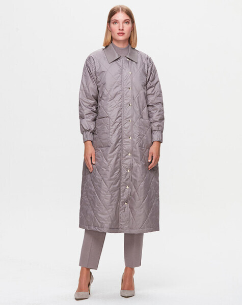 T25K-8021 Baklava Dilimli Trenckot MİNK - 1