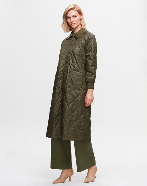 T25K-8021 Baklava Dilimli Trenckot OLİVE - MISS DALIDA