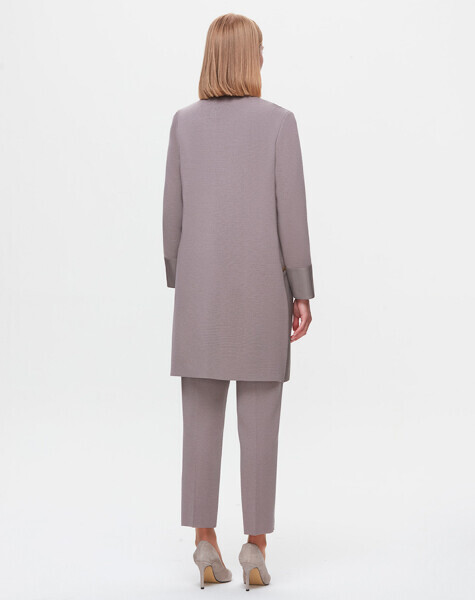 T25K-8023 Deri Detaylı Triko Ceket SCURE-MİNK - 2