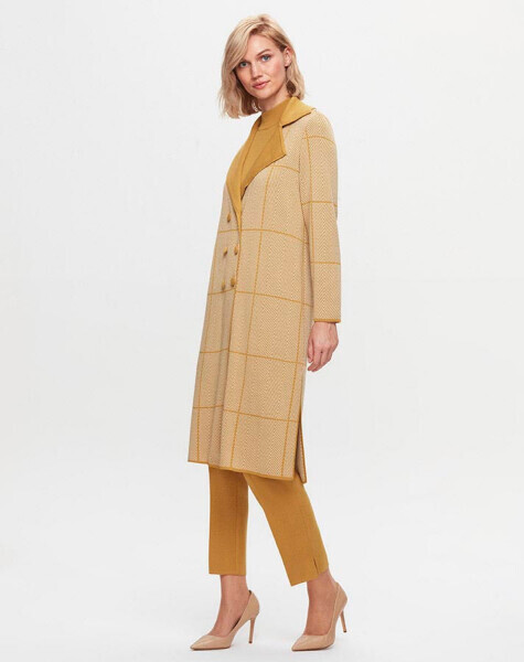 T25K-9001 Zigzag Desenli Uzun Hırka DOTE-MUSTARD 
