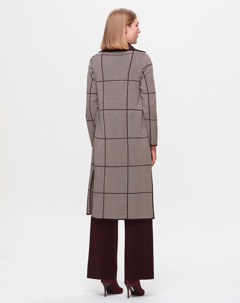 T25K-9001 Zigzag Desenli Uzun Hırka TROTA-OUBERGİNE - 3