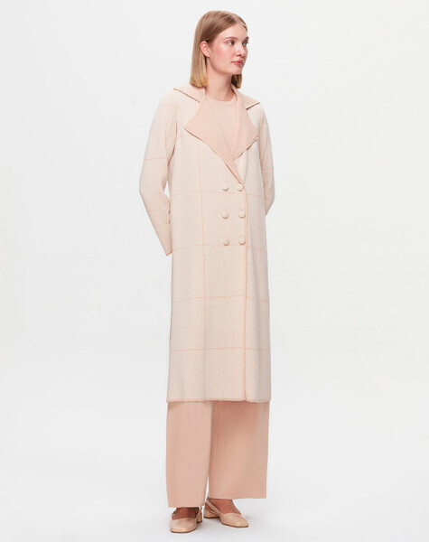 T25K-9001 Zigzag Desenli Uzun Hırka YR01H-SALMON 