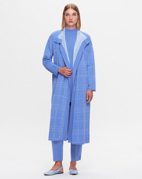 T25K-9002 Beli Kuşaklı Triko Hırka PANNO-SAPPHIRE - 2