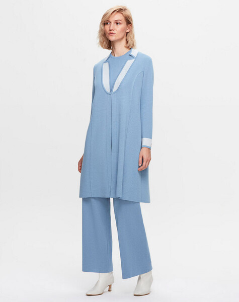 T25K-9003 Yaka Detaylı Agraflı Uzun Hırka PB13E-BLUE - 2