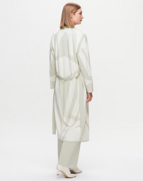 T25K-9005 Shawl Collar Patterned Long Cardigan - 11