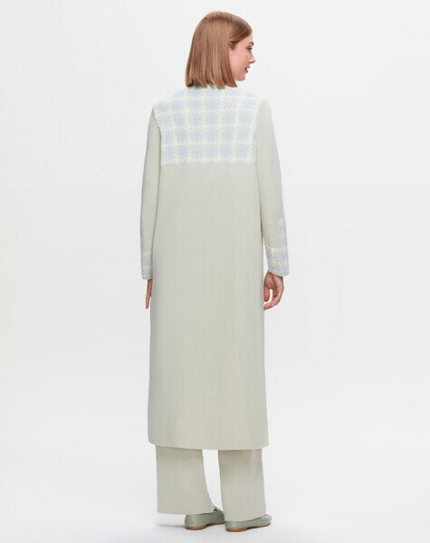 T25K-9010 Önden Düğmeli Cepli Desenli Hırka FONIA-RIVER - 2