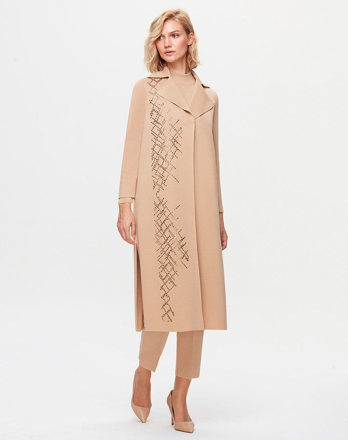 T25K-9011 Stone Detailed Long Cardigan - 2