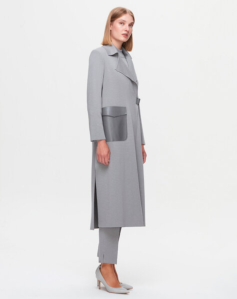 T25K-9012 Cebi ve Kemeri Deri Hırka VİALE-GREY 