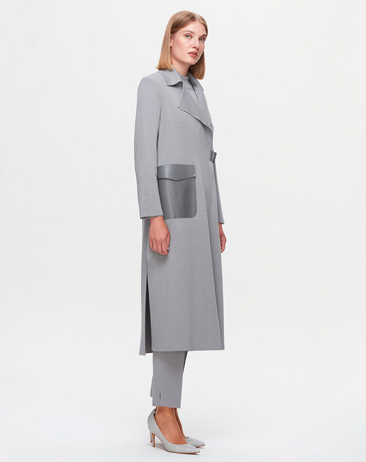 T25K-9012 Cebi ve Kemeri Deri Hırka VİALE-GREY - 1