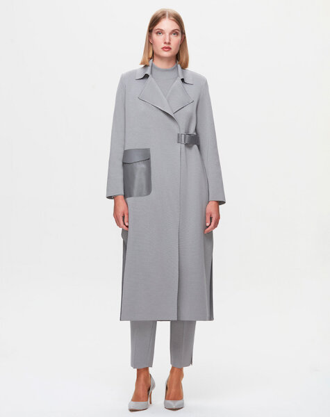 T25K-9012 Cebi ve Kemeri Deri Hırka VİALE-GREY - 3