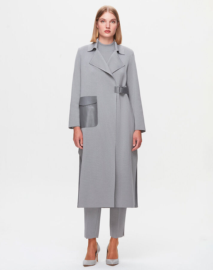 T25K-9012 Cebi ve Kemeri Deri Hırka VİALE-GREY - 3