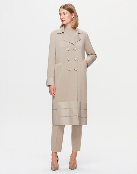 T25K-9014 Etek Ucu Deri Hırka 8YR71-STONE - 1