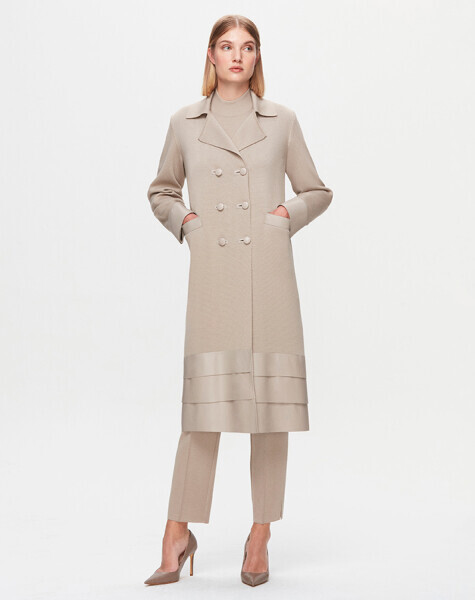 T25K-9014 Etek Ucu Deri Hırka 8YR71-STONE - 2