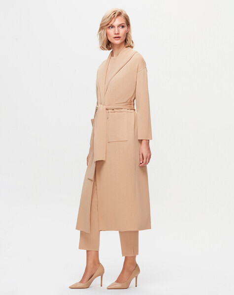 T25K-9015 İki Cepli Yaka Detaylı Hırka DIDO-BEİGE - 1